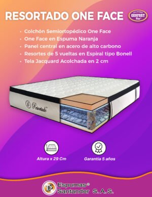 Colchón RESORTADO ONE FACE X 29