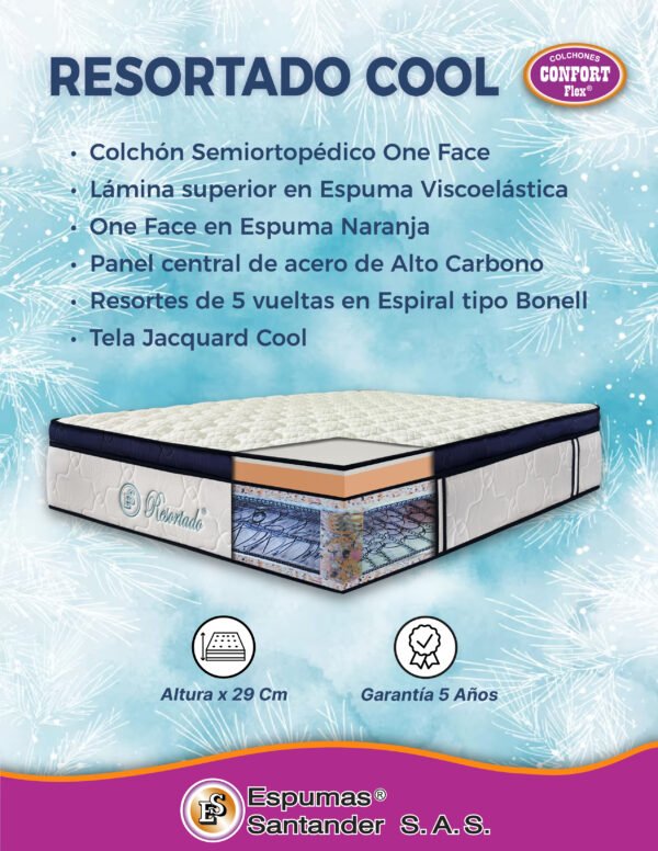 Colchón RESORTADO ONE FACE COOL X 29